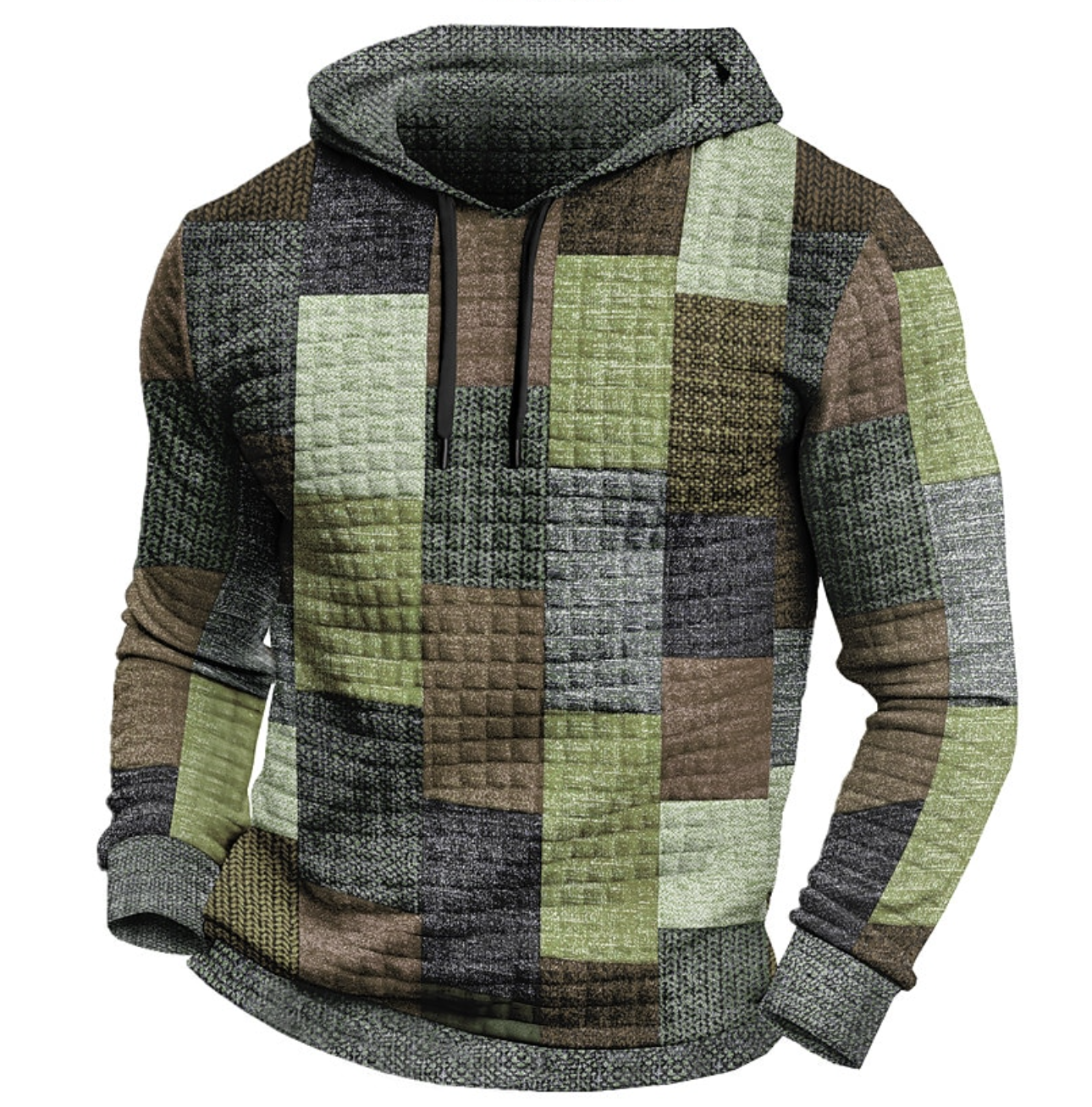 Daniel – Stilig Langermet Hoodie Med Rutete Mønster Og Snøring