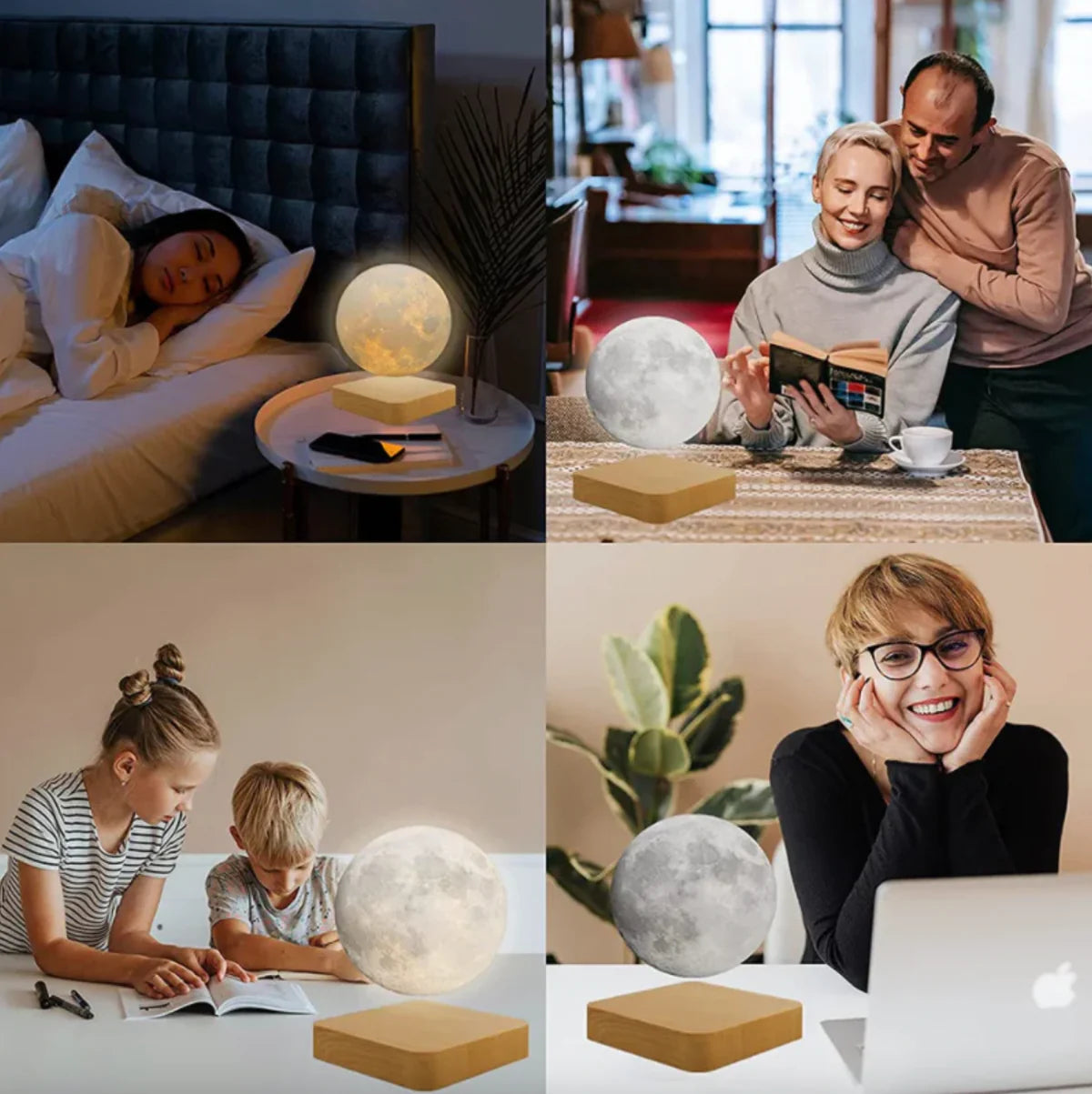 MoonAura - Flytende månelampe med realistisk månestruktur