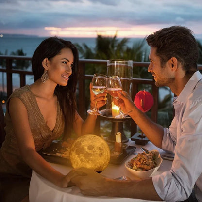 MoonAura - Flytende månelampe med realistisk månestruktur