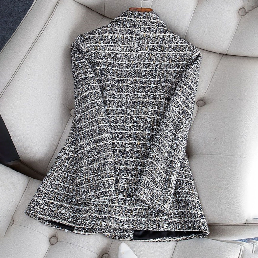 Frida – Skreddersydd tweed-blazer med ett-knappsdesign