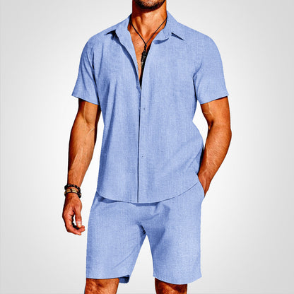 Breeze - 2-delt sett med skjorte med krage og matchende shorts for en raffinert