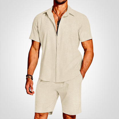 Breeze - 2-delt sett med skjorte med krage og matchende shorts for en raffinert