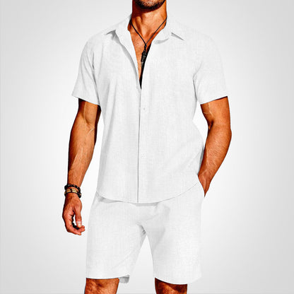 Breeze - 2-delt sett med skjorte med krage og matchende shorts for en raffinert