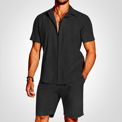 Breeze - 2-delt sett med skjorte med krage og matchende shorts for en raffinert