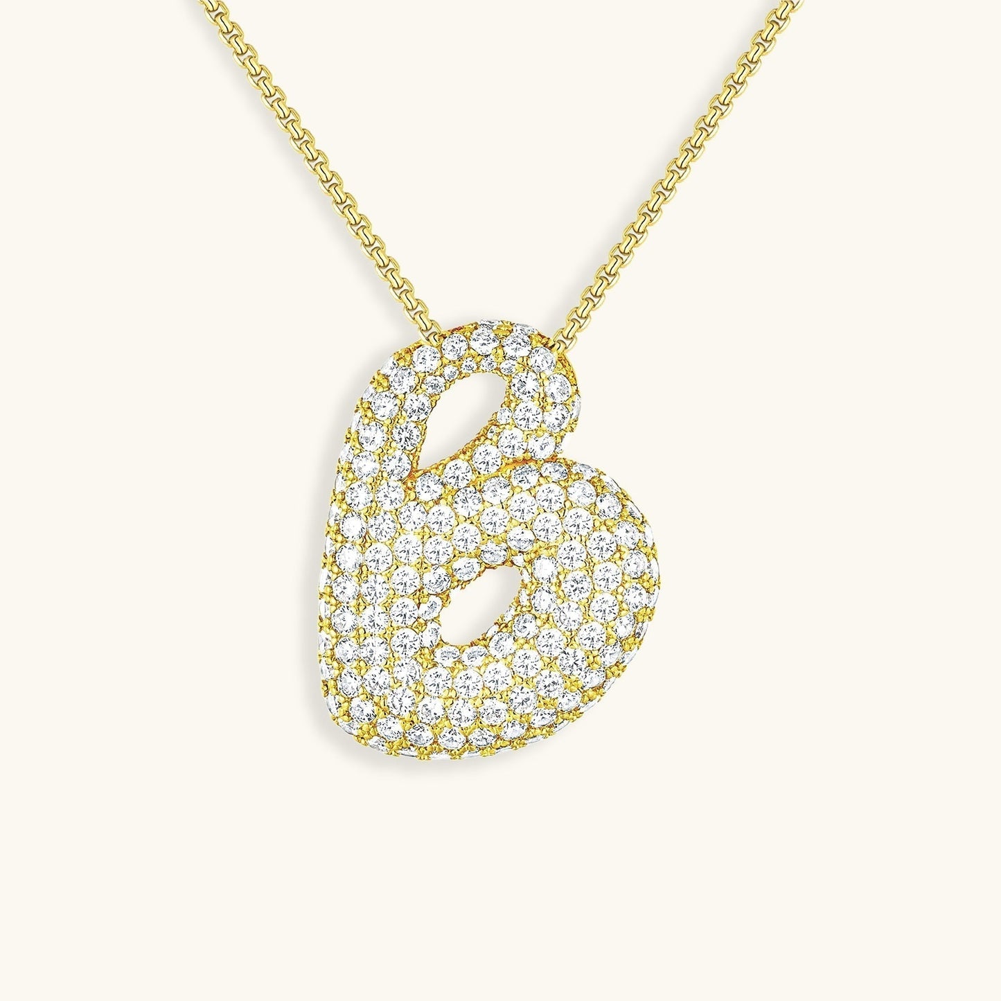 Luna - Fasjonabelt kjede med bobleinitialer og diamantinspirert design