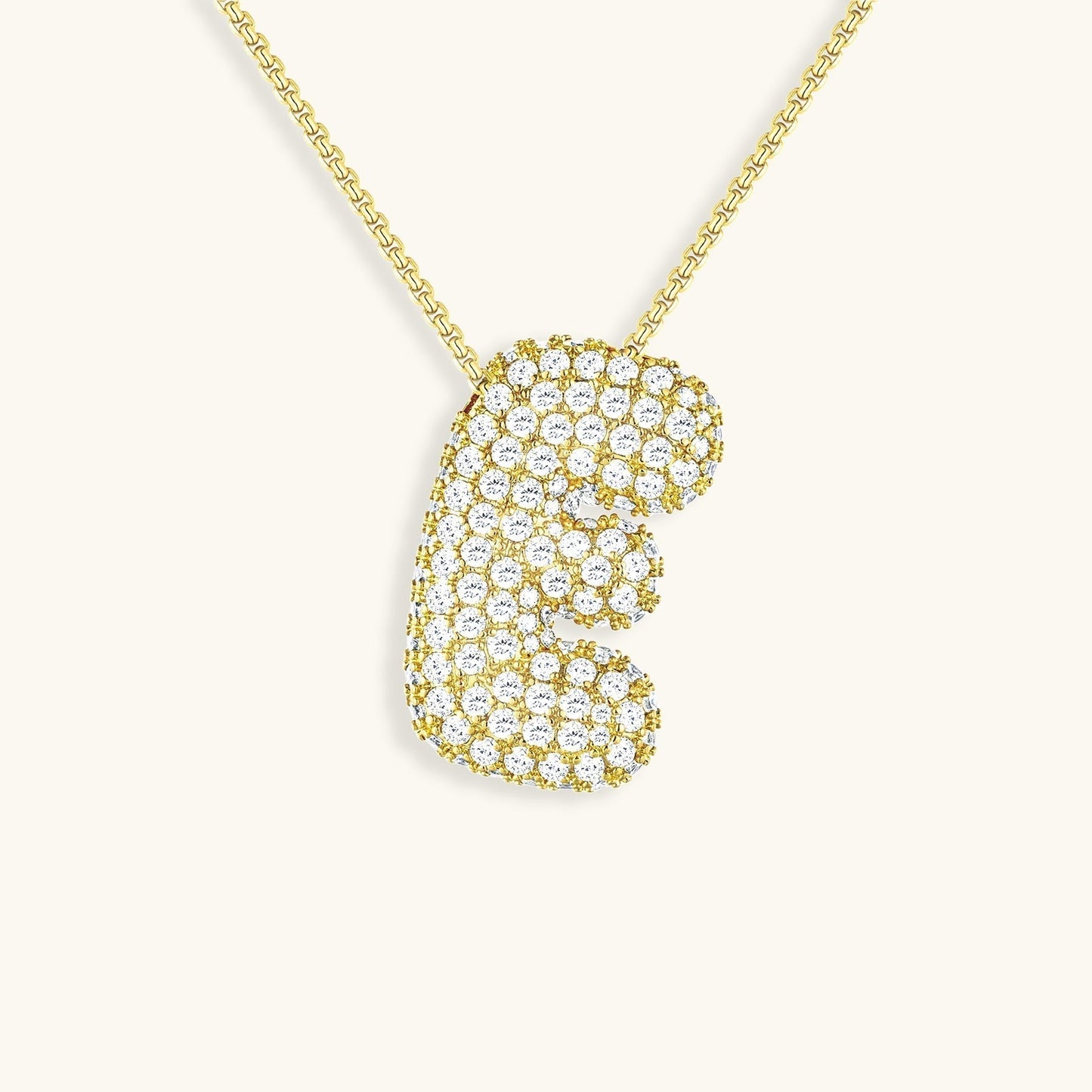 Luna - Fasjonabelt kjede med bobleinitialer og diamantinspirert design