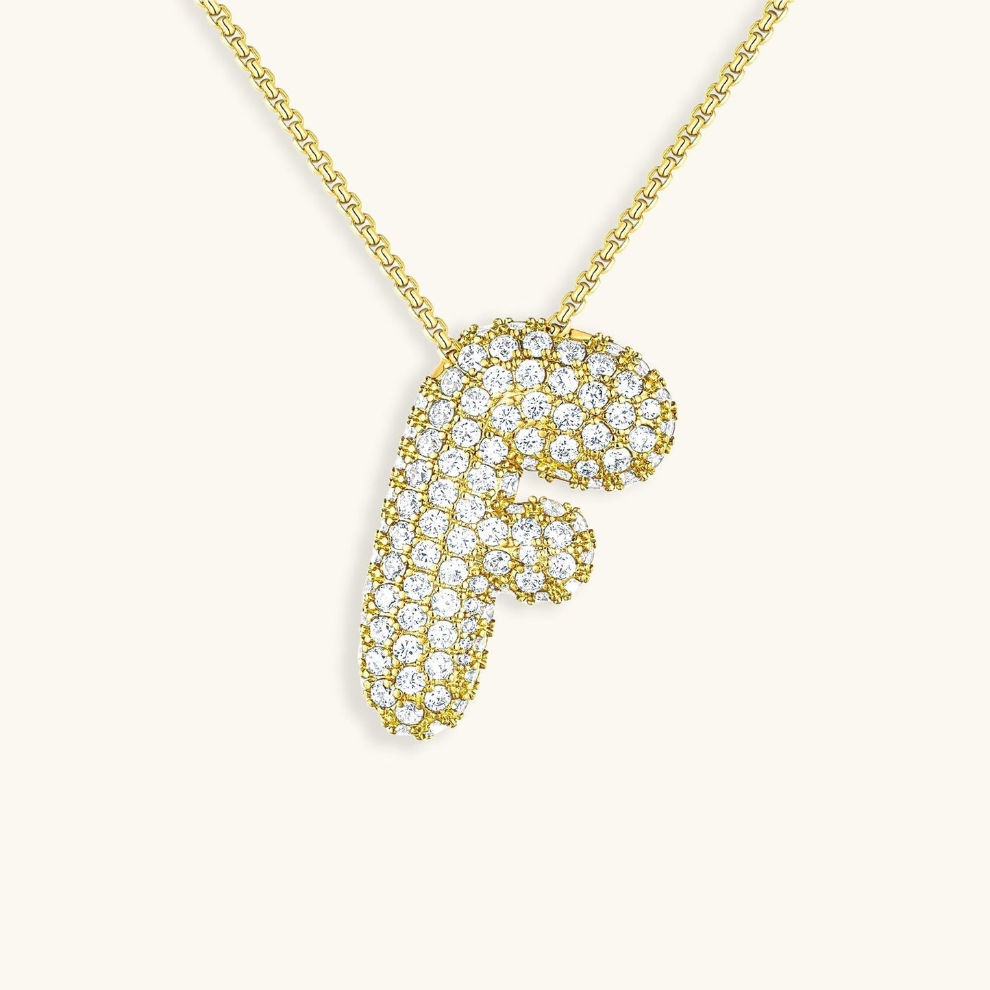 Luna - Fasjonabelt kjede med bobleinitialer og diamantinspirert design