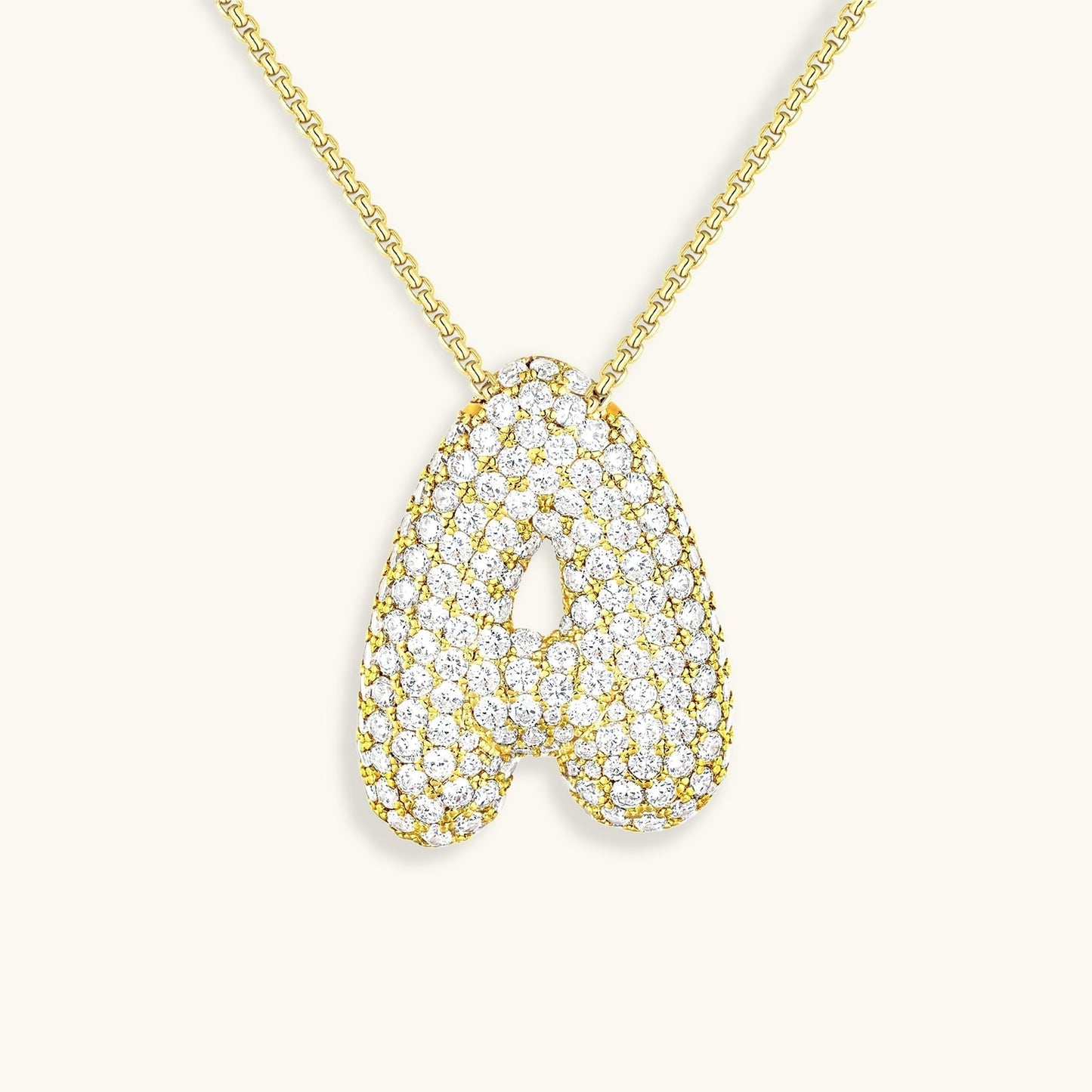 Luna - Fasjonabelt kjede med bobleinitialer og diamantinspirert design
