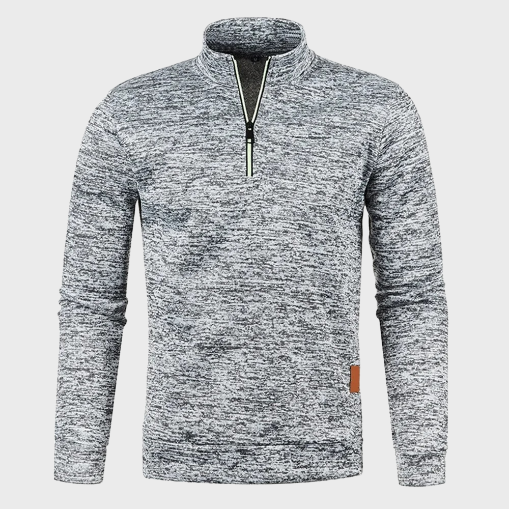 Kevin - Koselig sweatshirt med høy krage og logolapp