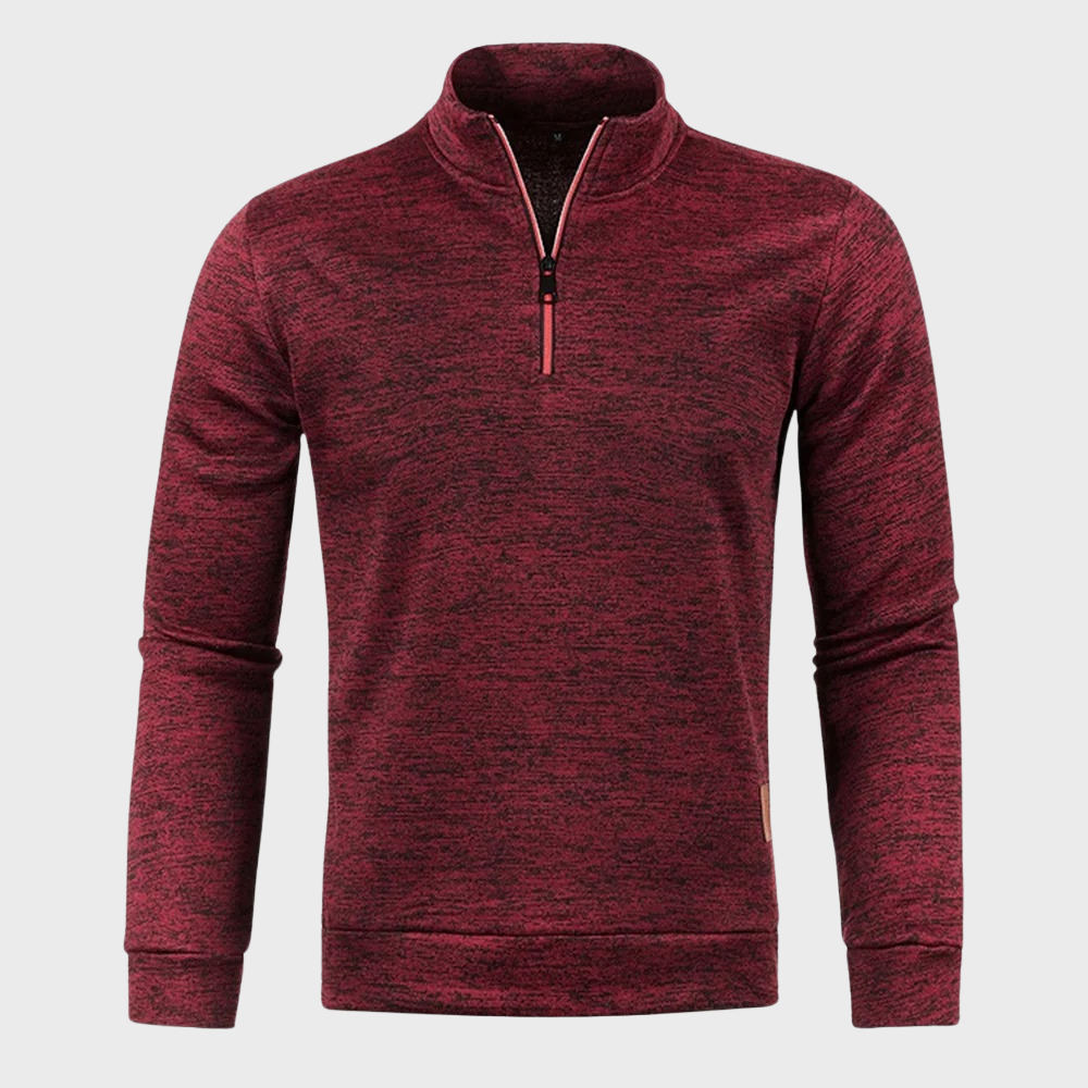 Kevin - Koselig sweatshirt med høy krage og logolapp