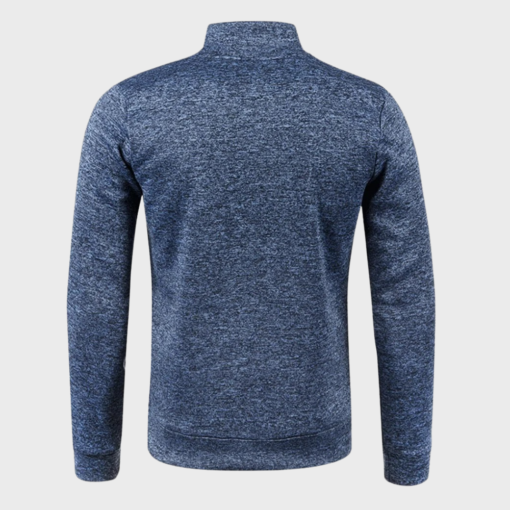 Kevin - Koselig sweatshirt med høy krage og logolapp