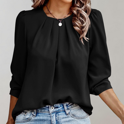 Liora - Trendy bluse med plisserte plisseringer