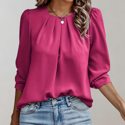 Liora - Trendy bluse med plisserte plisseringer