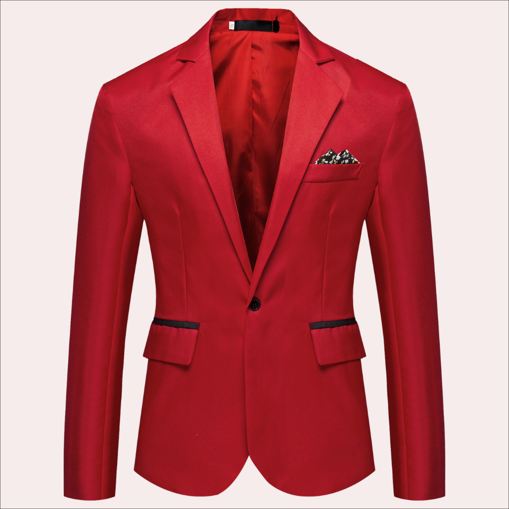 Dominic – Blazer med Enkeltknapplukking med Klafflommer