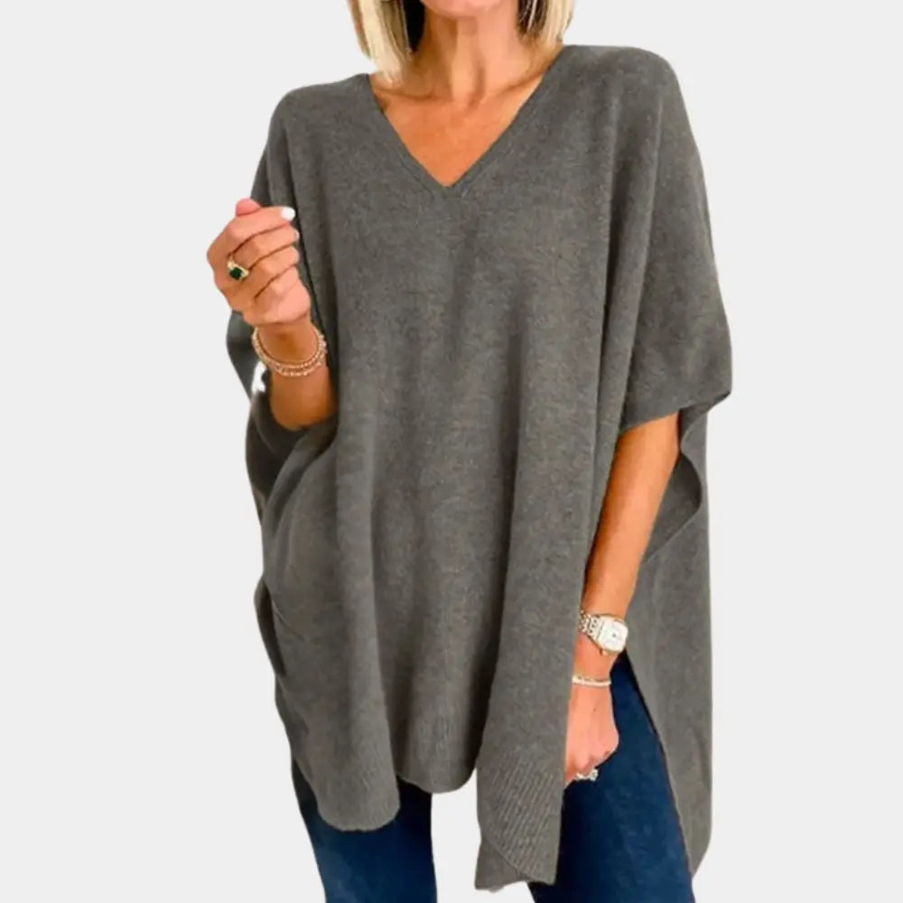 Madison - Flytende cardigan i ponchostil med V-hals