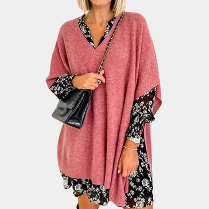 Madison - Flytende cardigan i ponchostil med V-hals