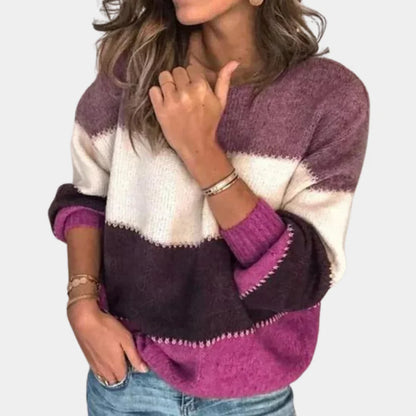 Julie - Fasjonabel stripete strikkegenser for vinterkomfort