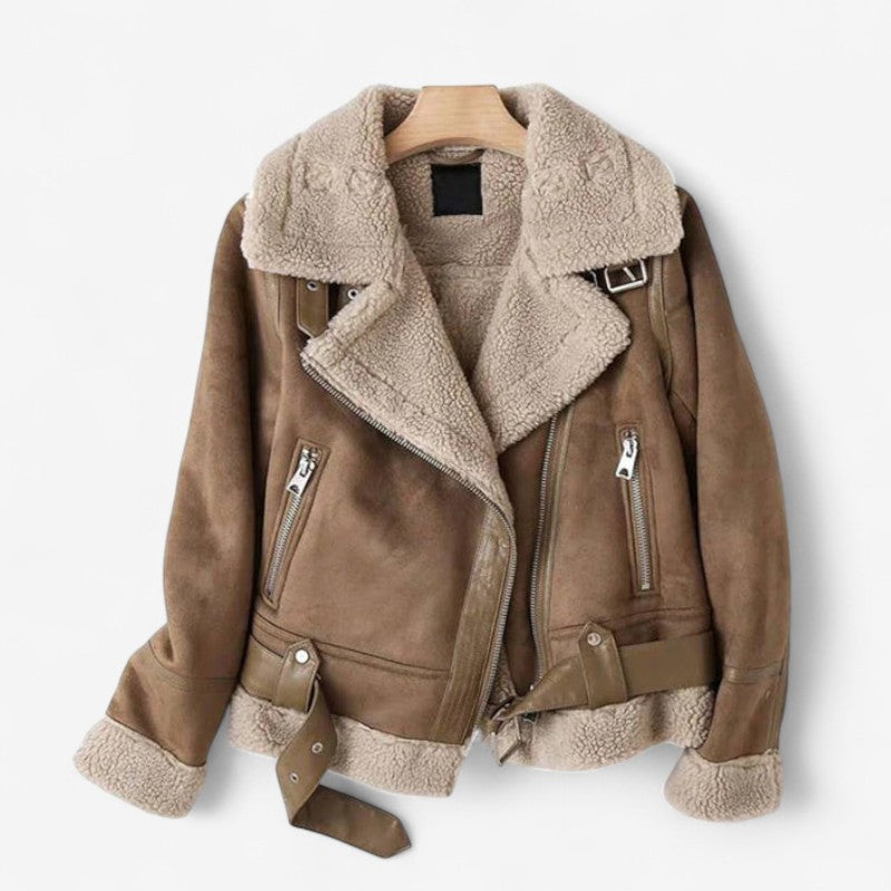 Julie – Jakke med lange ermer glidelåsbelte og jakkeslag