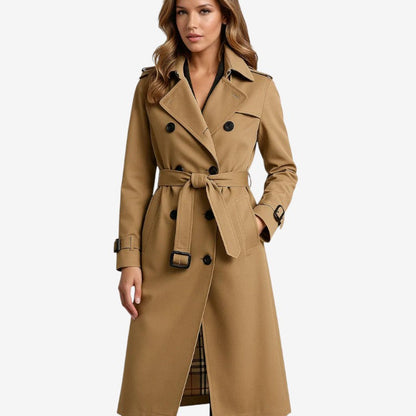 Lotte - Langermet trenchcoat med justerbart midjebånd og flere lommer