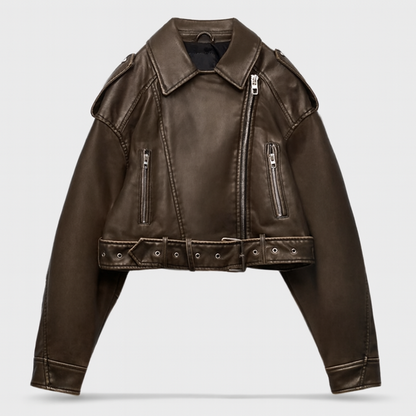 Nynke – Langermet jakke med justerbart belte og glidelås