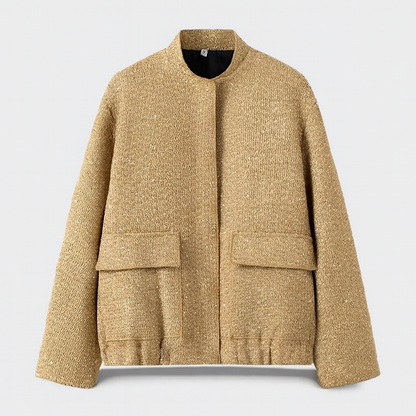 Emma – Langermet Jakke med Rund Hals og Lommer