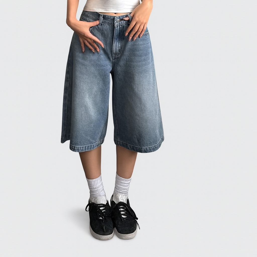 Smilla – Høytlivs jeans til midt på leggen med lommer