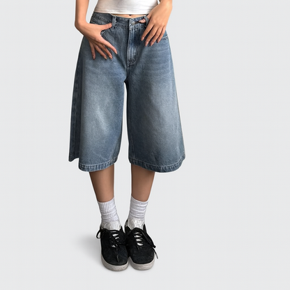 Smilla – Høytlivs jeans til midt på leggen med lommer