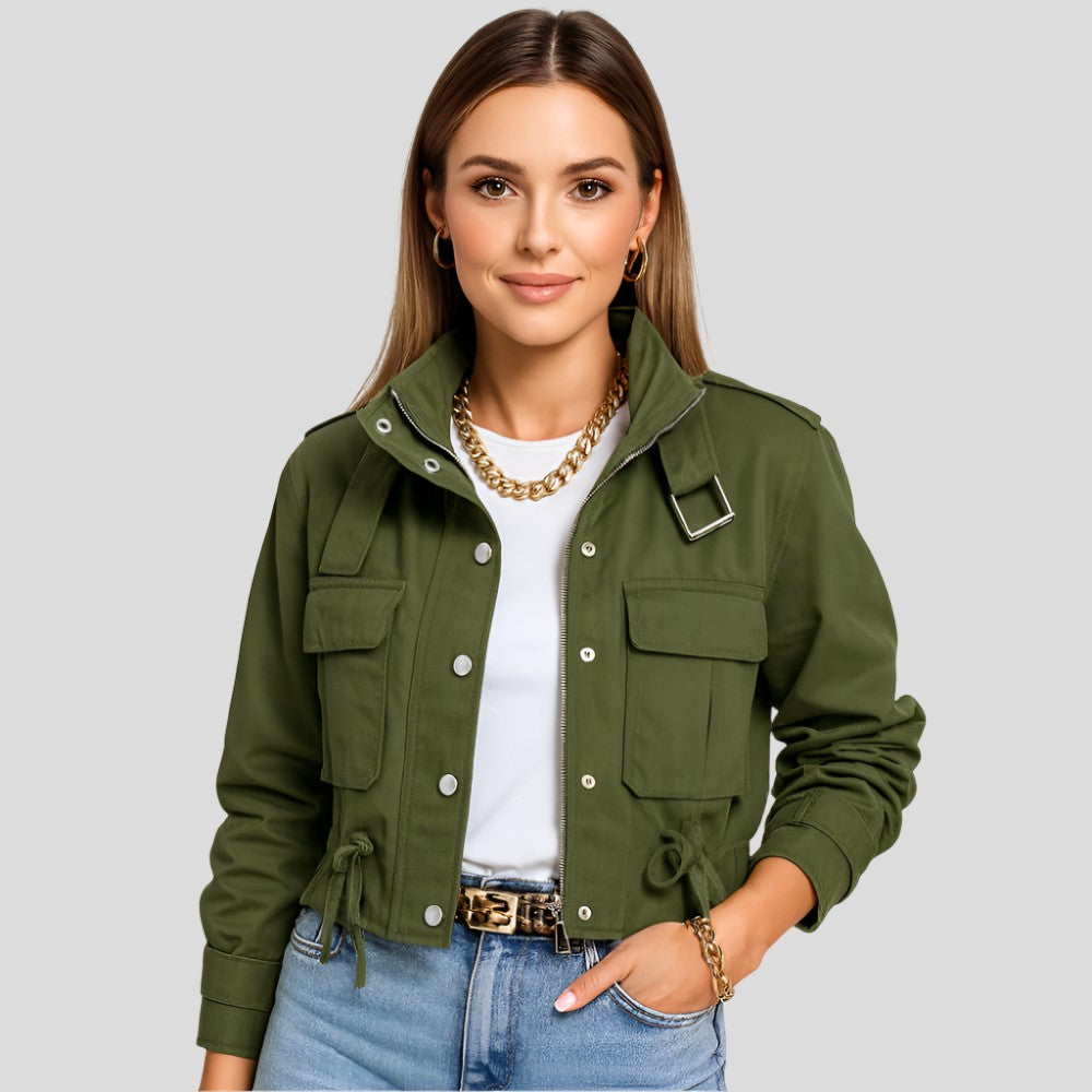 Emma - Lange ermer jakke med knappelukking og flere brystlommer