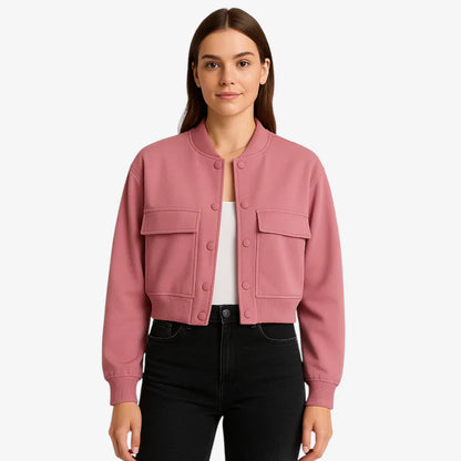 Jasmijn – Langermet Jakke med Ribbestrikkede Ermer