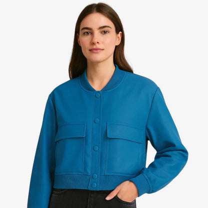 Jasmijn – Langermet Jakke med Ribbestrikkede Ermer