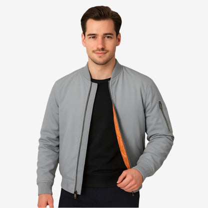 Daniel - Bomberjakke med lange ermer glidelås og flere lommer