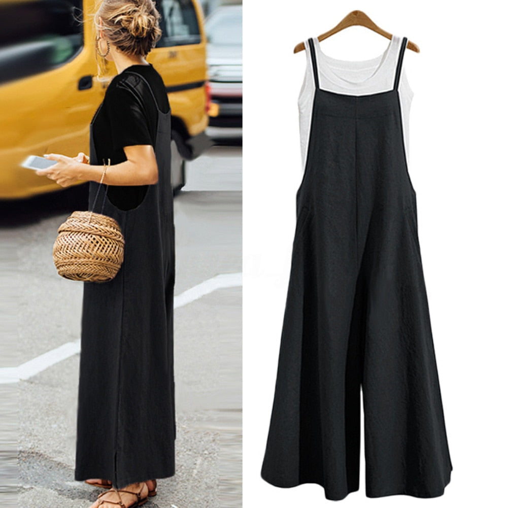 Fiona - Uformell jumpsuit med brede ben og elegant garndesign for en elegant bylook