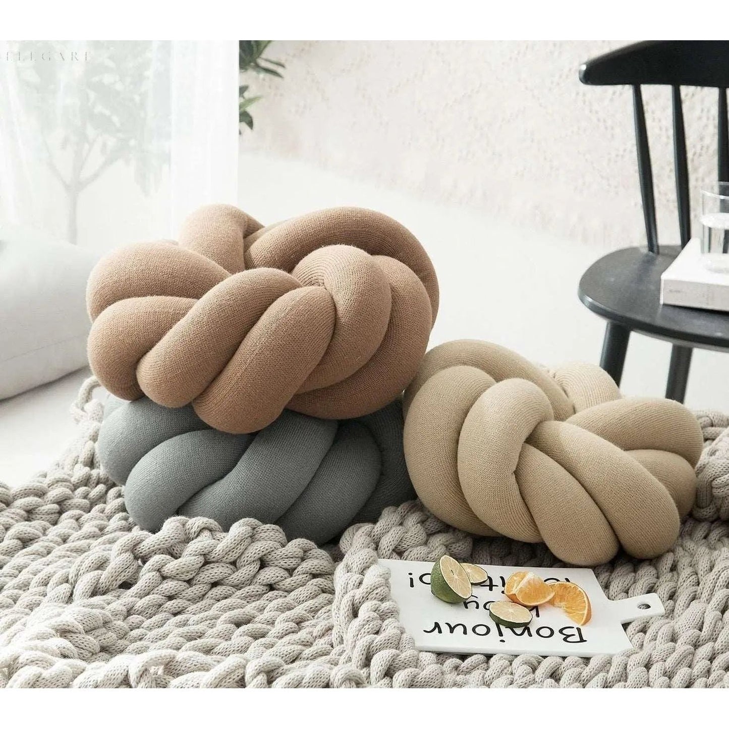 CozyCush - Håndknyttet rund pute