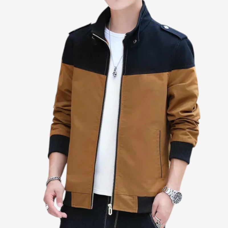 Brandon – Langermet Bomberjakke med Glidelås og Ribbekanter