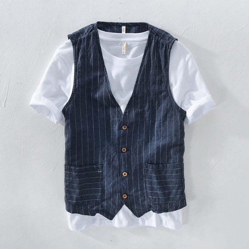 George - Knappeløs vest med ermeløs design og sidelommer