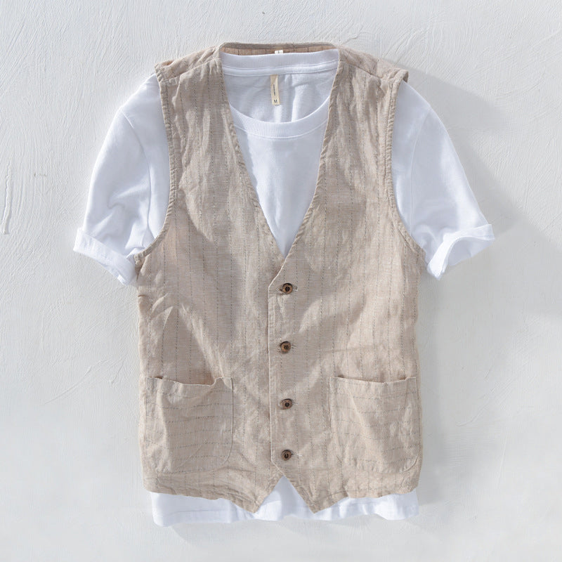 George - Knappeløs vest med ermeløs design og sidelommer
