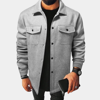 David - Klassisk jakke med trykknapper med brystlommer og skjortekrage