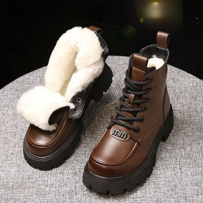 Leni - Varm og Komfortabel Pelsforet Ankelstøvlett med Sidelommeglidelås