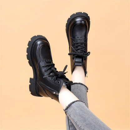 Leni - Varm og Komfortabel Pelsforet Ankelstøvlett med Sidelommeglidelås