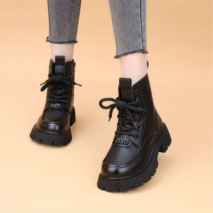 Leni - Varm og Komfortabel Pelsforet Ankelstøvlett med Sidelommeglidelås