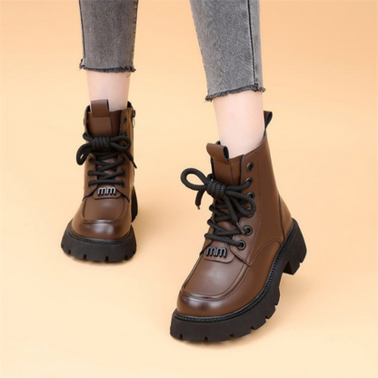 Leni - Varm og Komfortabel Pelsforet Ankelstøvlett med Sidelommeglidelås