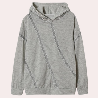 Chloe - Glamorøs hettegenser med paljetter for uformelt og chic utseende