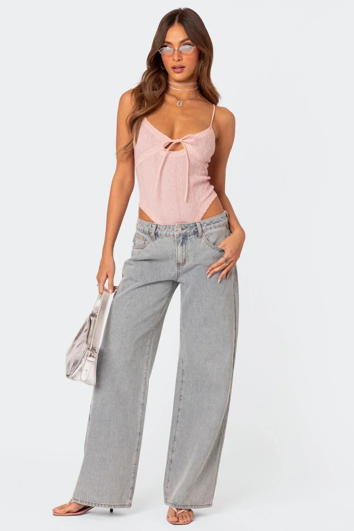 Lina – Jeans med Komfortabel Passform med Elegant Sløyfedetalj