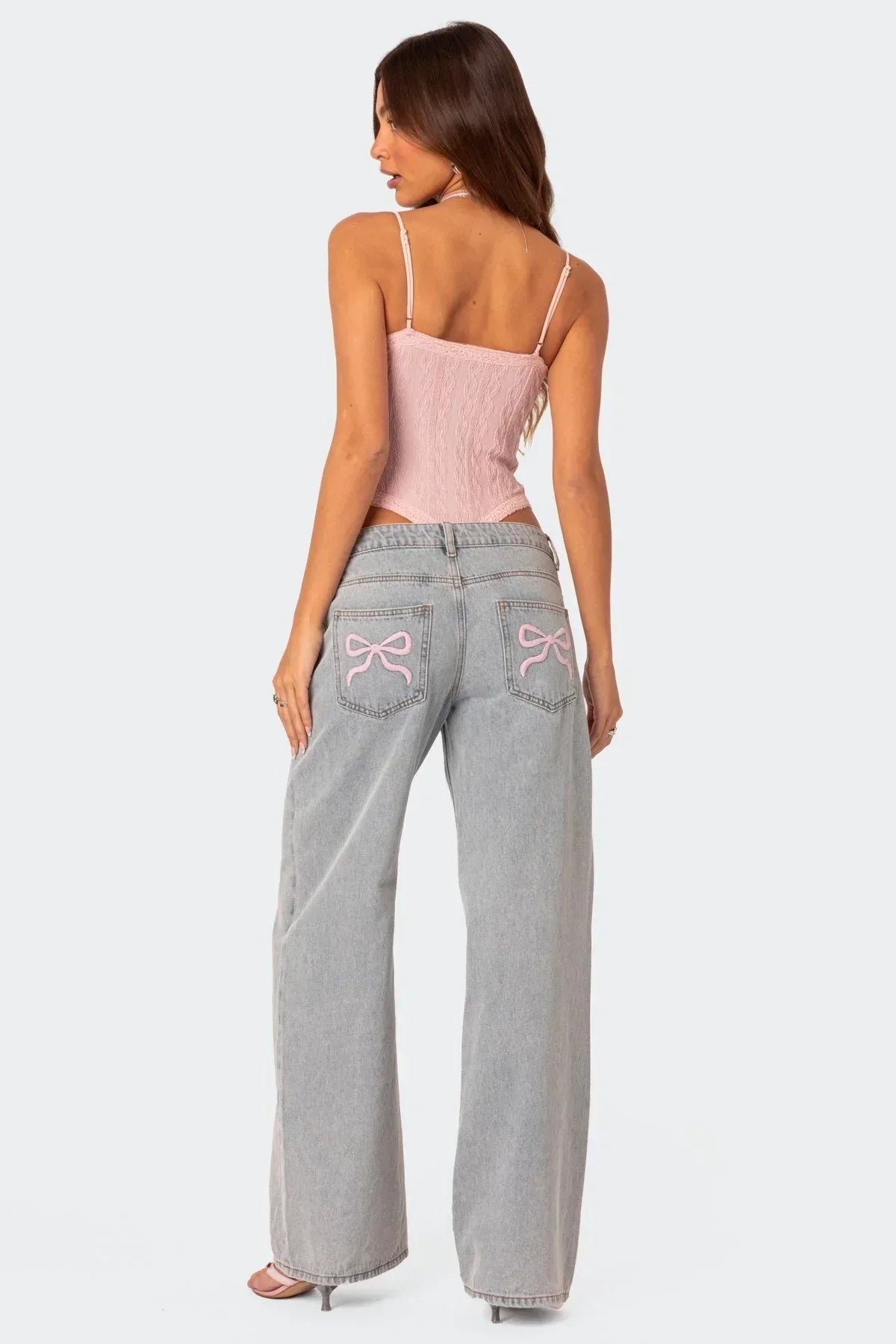 Lina – Jeans med Komfortabel Passform med Elegant Sløyfedetalj