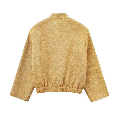 Lisa - Bomberjakke med løstsittende passform, ståkrage og lange ermer