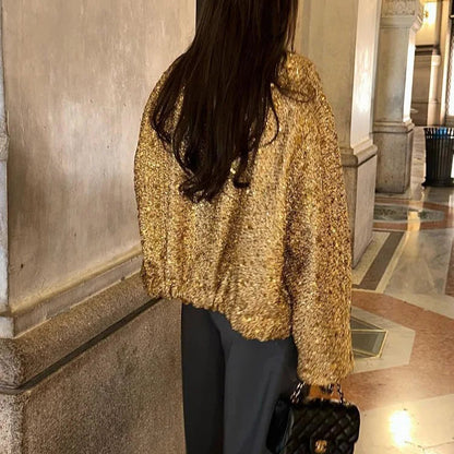 Lisa - Bomberjakke med løstsittende passform, ståkrage og lange ermer