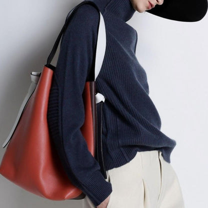 Isabella - Stilig genser med høy krage og lange ermer