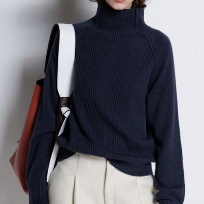 Isabella - Stilig genser med høy krage og lange ermer