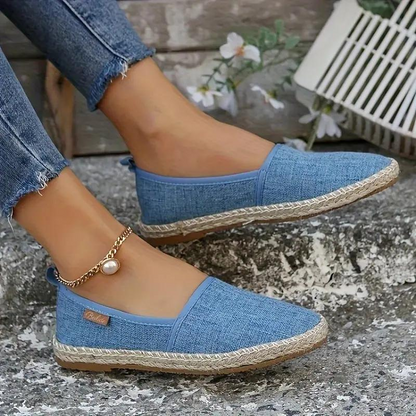 Ella - Klassiske espadrille flater med slip on design