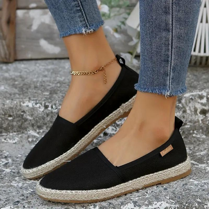 Ella - Klassiske espadrille flater med slip on design